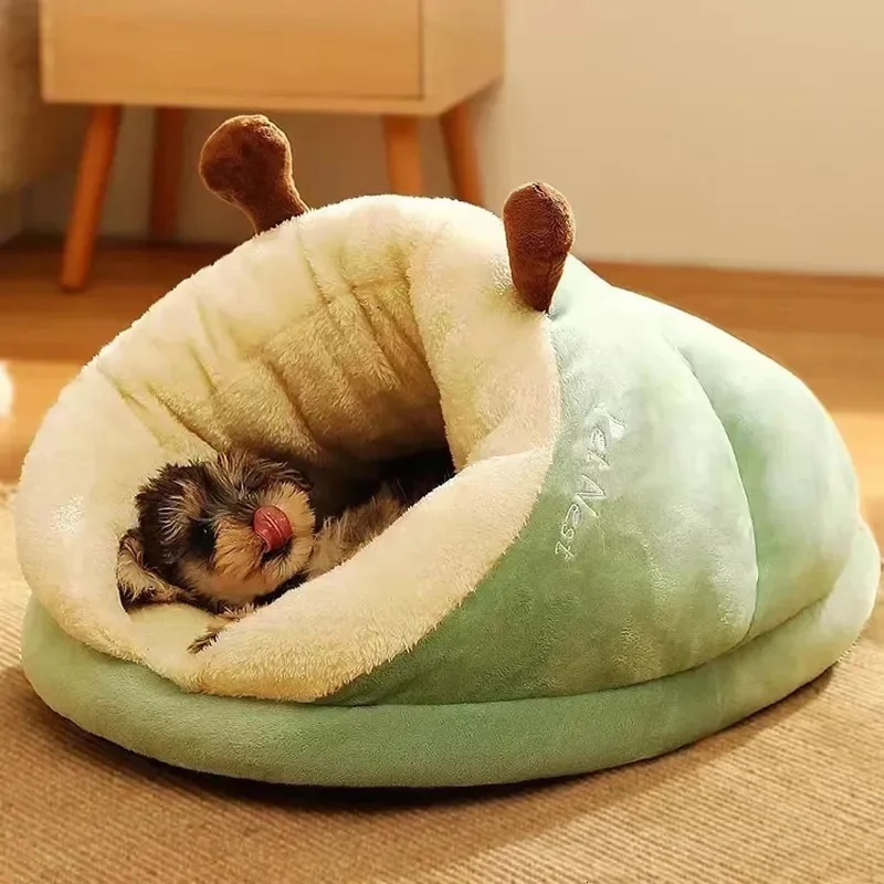 Kennels Pens MADDEN Warm Small Kennel Breathable Cute Slippers Shaped Dog Bed Cat Sleep Bag Foldable Washable Pet House