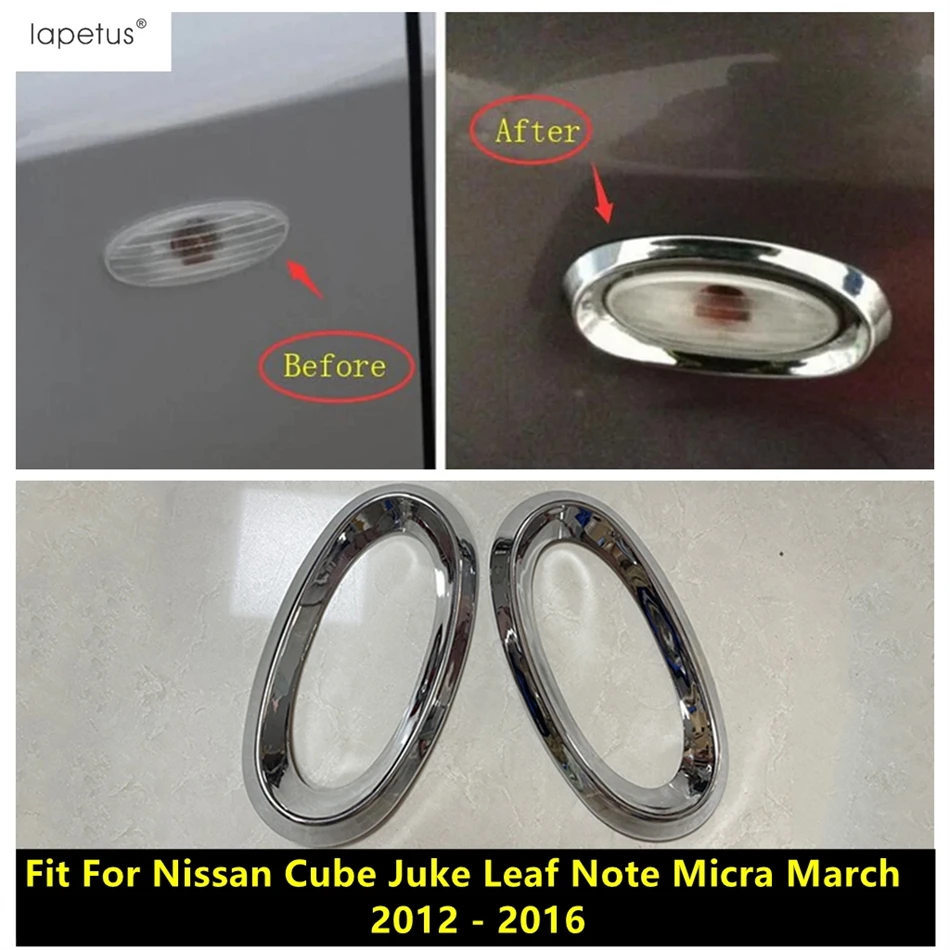 Side Signal Turn Lamp Turning Lights Circle Frame Cover Trim Accessories For Nissan Cube Juke Leaf Note Micra March 2012 - 2016