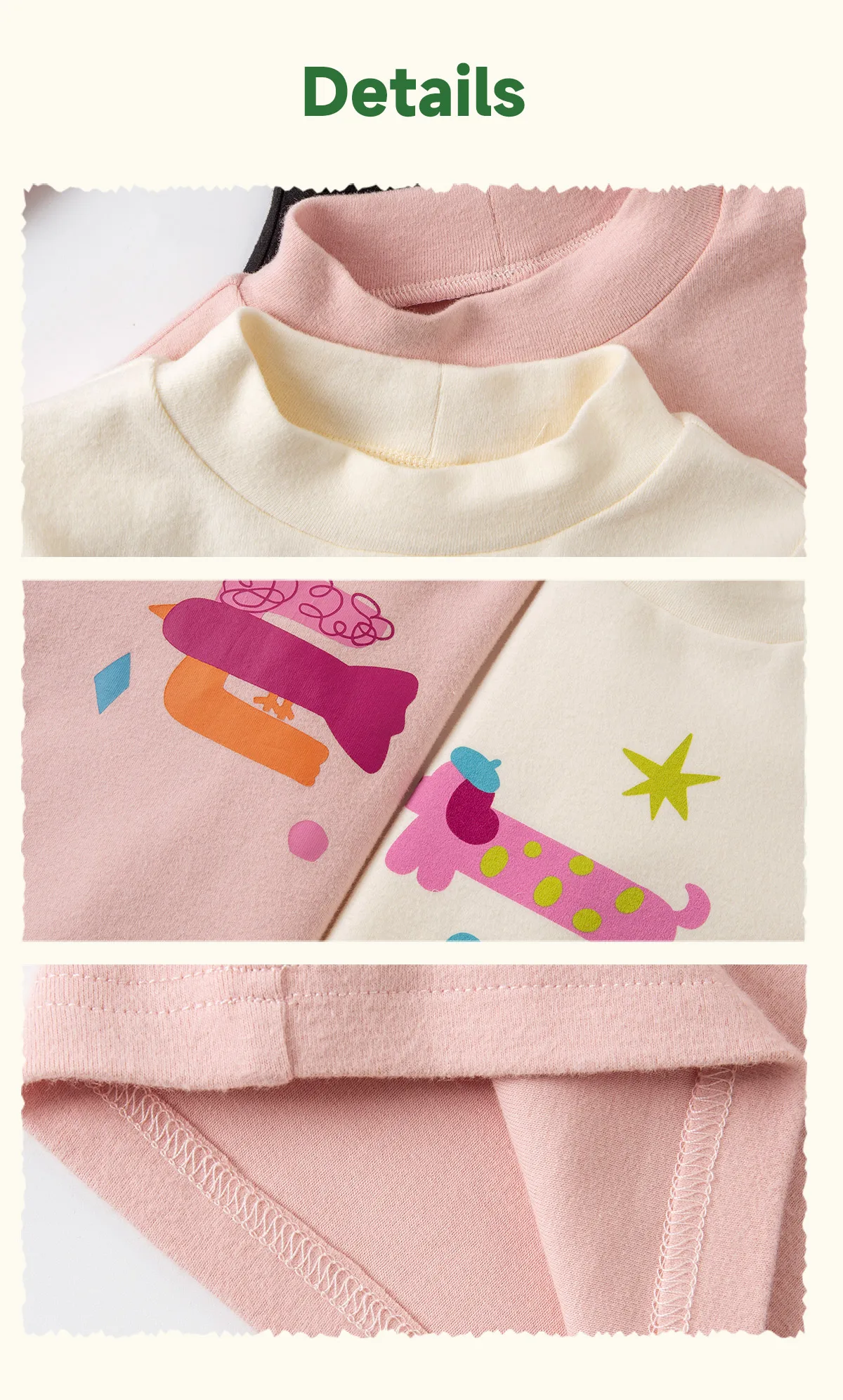 Amila Kids Winter 2026 Mädchenmode Rundhals-Unterhemd Rosa Beige Schwarz Rosenrot Einfaches und Verspieltes Muster – Detail 6