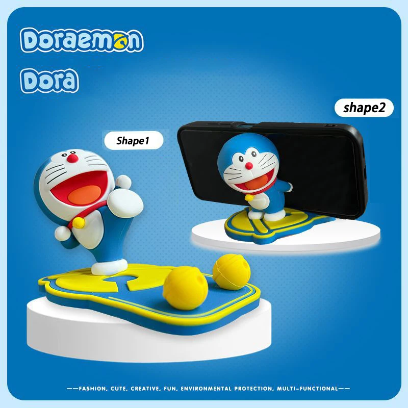 Doraemon Anime Peripheral Model Toy Mobile Phone Tablet Universal Kawaii Mobile Phone Holder Desktop Ornaments Decorative Gift