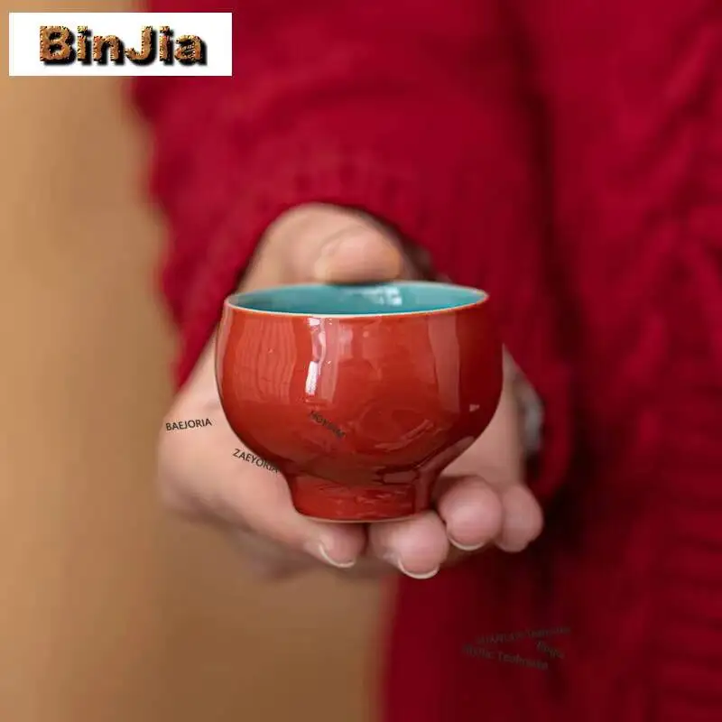 2pc/lot Imperial Palace Red Pine Stone Green Arhat Teacup Creative Tea Bowl Single Cups Personal Cup Jianzhan Master Cups 50ml
