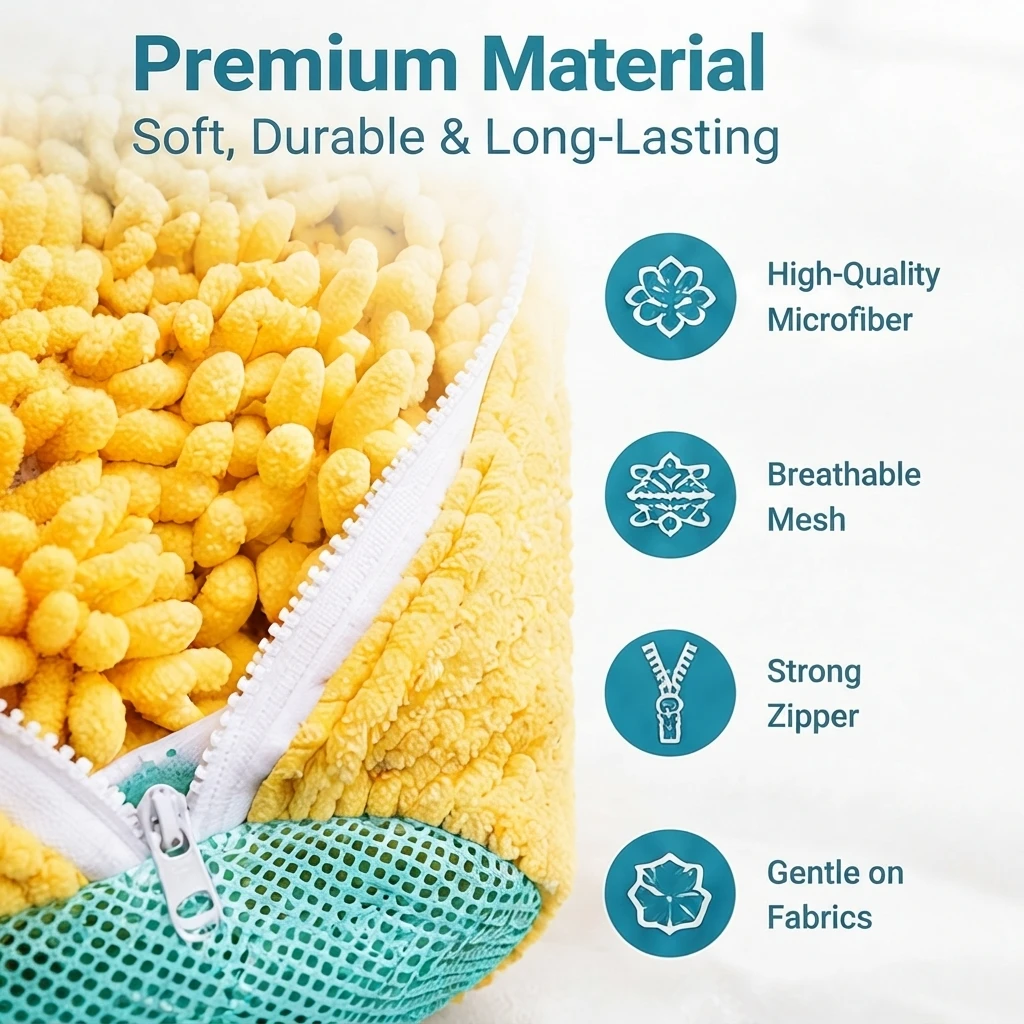 2pcsWashing Machine Shoe Bags 3 Pack, Sneaker Cleaning & Dryer Bags, Zipper Wash Bags with Suede Lining & Noise Reduction