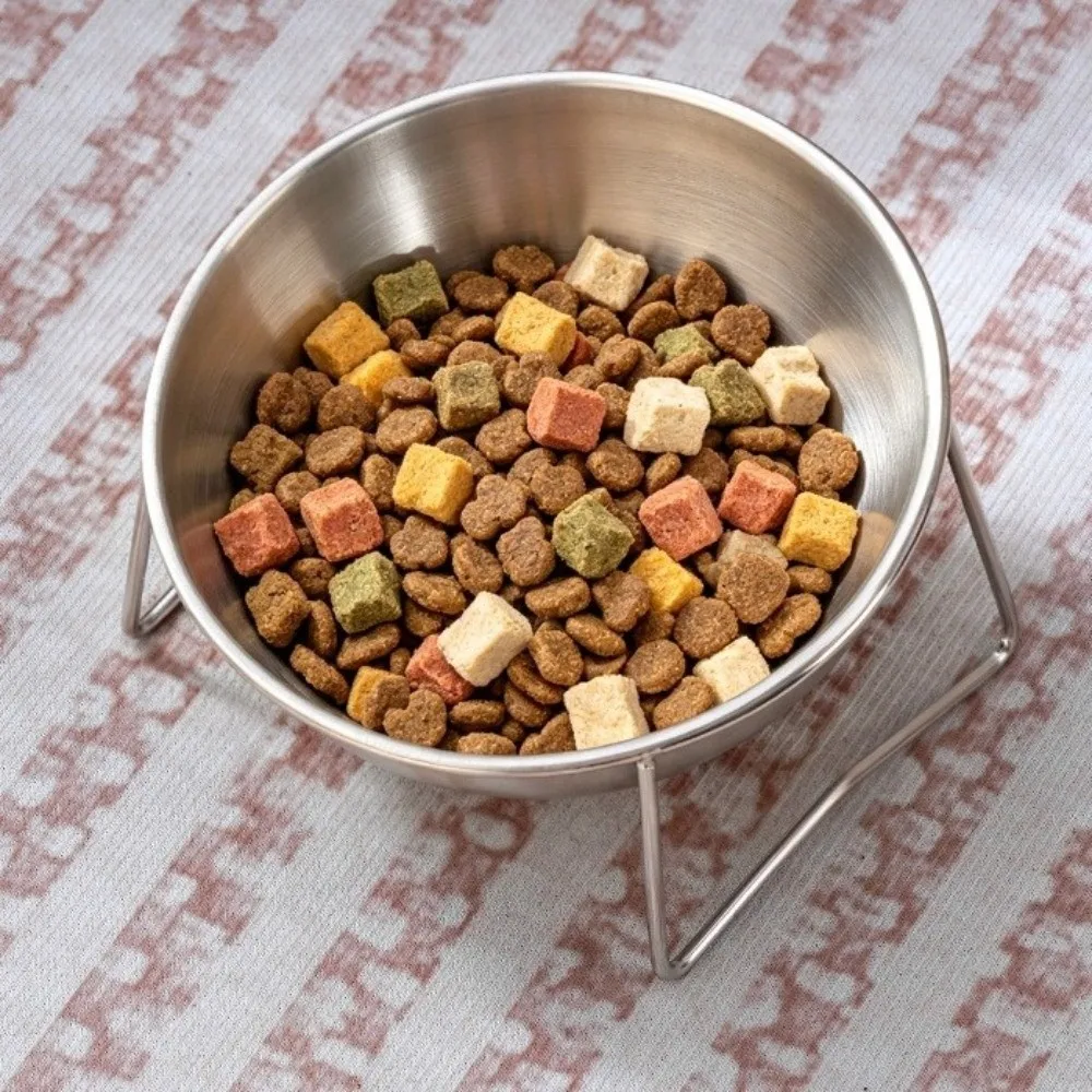 Large Capacity Stainless Steel Cat Bowl Neck Protection Rust Proof Elevated Pet Food Bowl Nonslip Anti-Tipping Dog Food Bowl