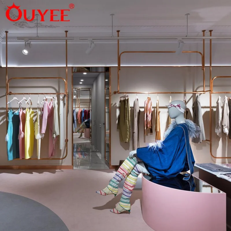 Customized-Luxury Cloth Showcase / Clothes Store Display Showcase Decoration / Clothing Shop Interior Design