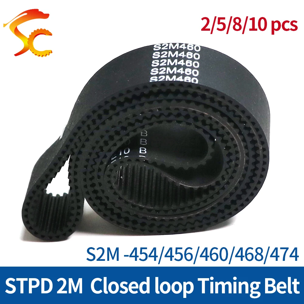 

S2M Timing Belt 6/9/10/15mm Width 454/456/460/468/474mm Closed Loop Synchronous Rubber Belts