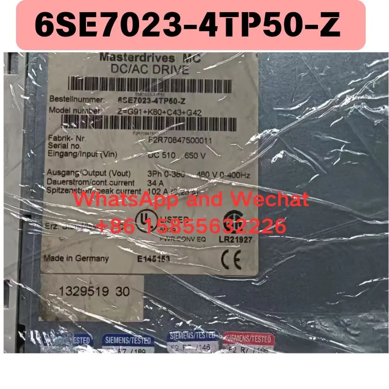 

Used Driver 6SE7023-4TP50-Z Functional test OK Fast delivery