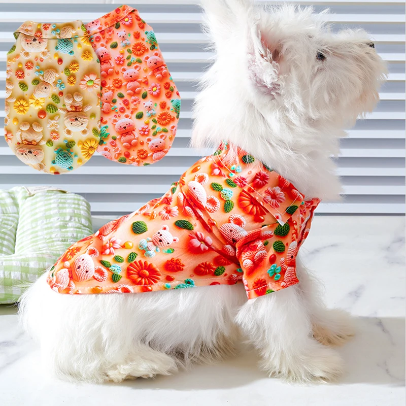 

3D Stereoscopic Bear Pet Shirts Pet Clothes for Small Medium Dogs Puppy Summer T-shirt Beach Dog Cat Clothes Teddy Bichon Shirts