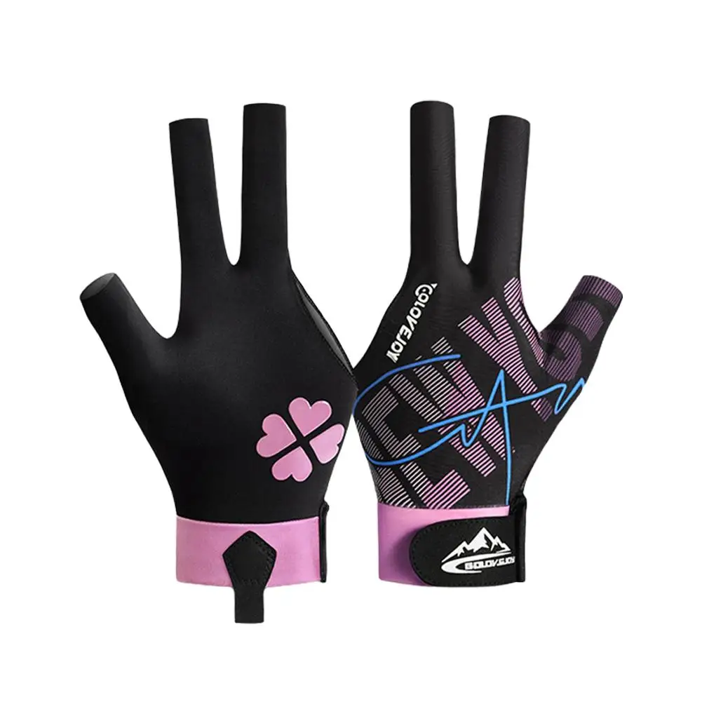 Open Finger Billiard Pool Gloves Adjustable Sticker Amateur Reusable Training Portable Gloves Lightweight Pool Snooker Poly A7B1