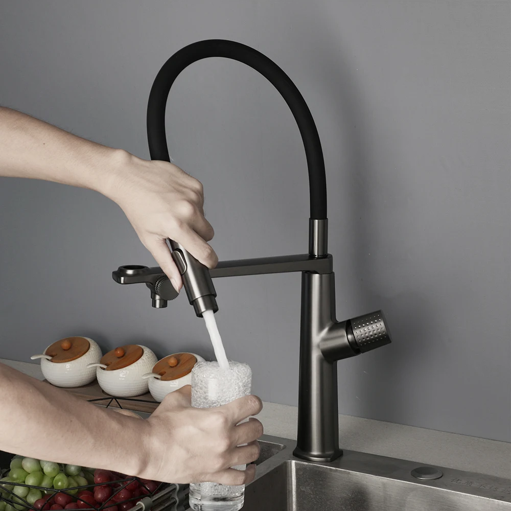 ZAPbagKitchen-Pulvérisateur d'eau potable séparée, Rid Out, Évier de cuisine, Poignée unique, Centre commercial avec nervures vers le bas