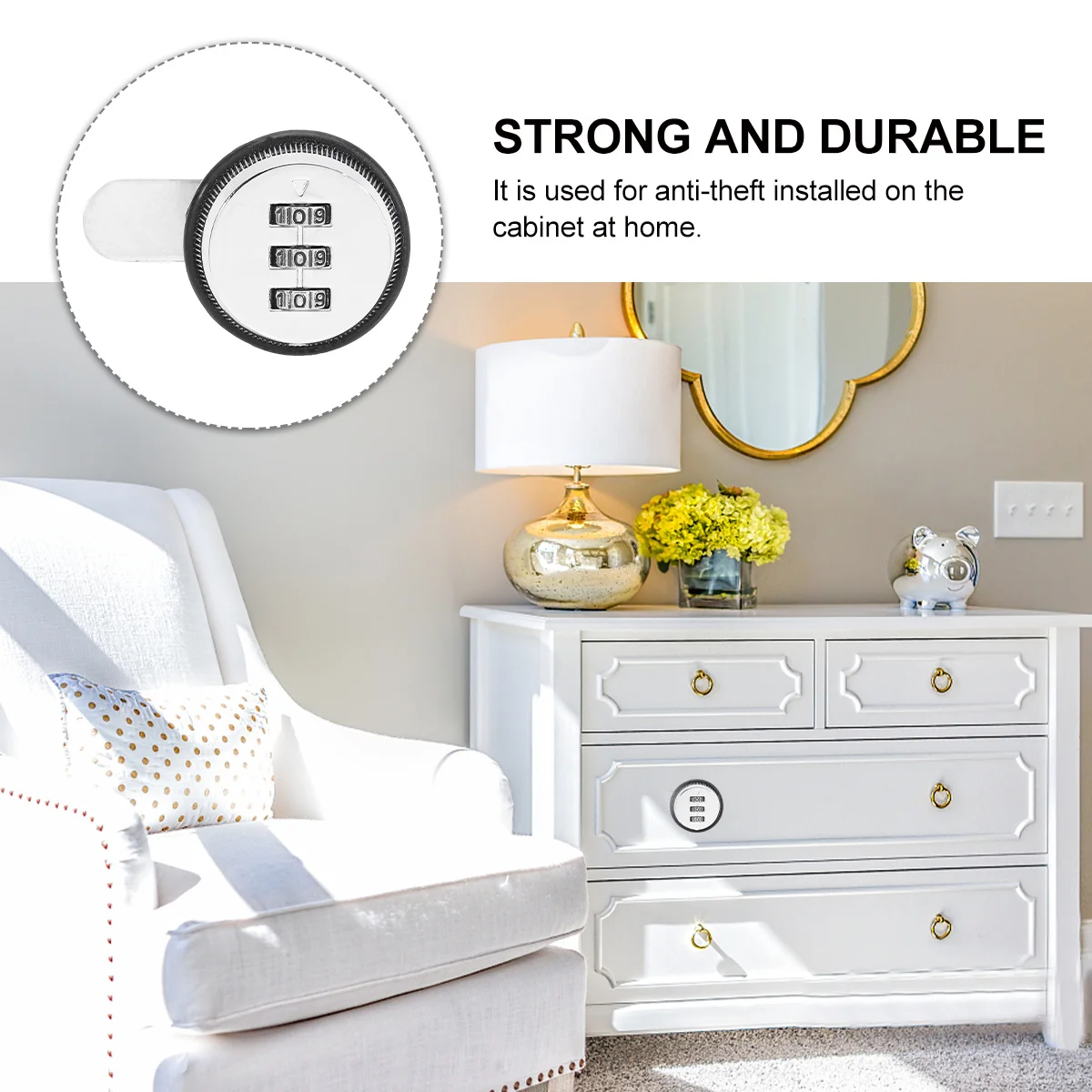 

3 Combination Cam Lock Zinc Alloy Keyless Password Lock for Boxes Cabinets Mailboxes Drawers Secure Storage Safety