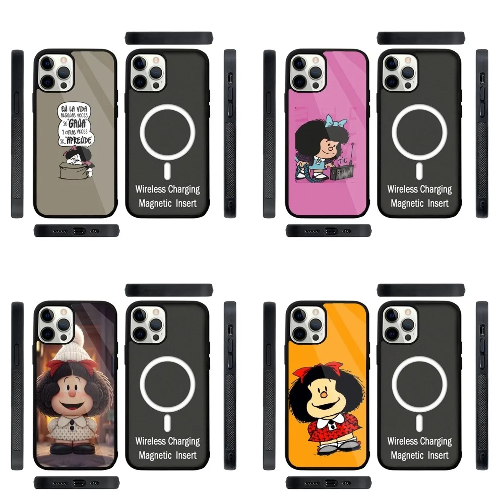 

Anime M-Mafalda Phone Case Strong Magnetic For IPhone 16,15,14,13,Pro,Max,Plus,11,12,Mini For Magsafe Wireless Charging