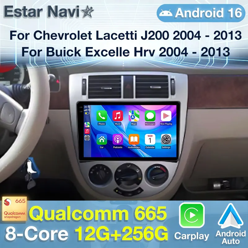 Radio GPS con Navegación Estéreo Multimedia 2din para Chevrolet Lacetti J200, Buick Excelle Hrv y Daewoo Gent, con Sistema Android 16