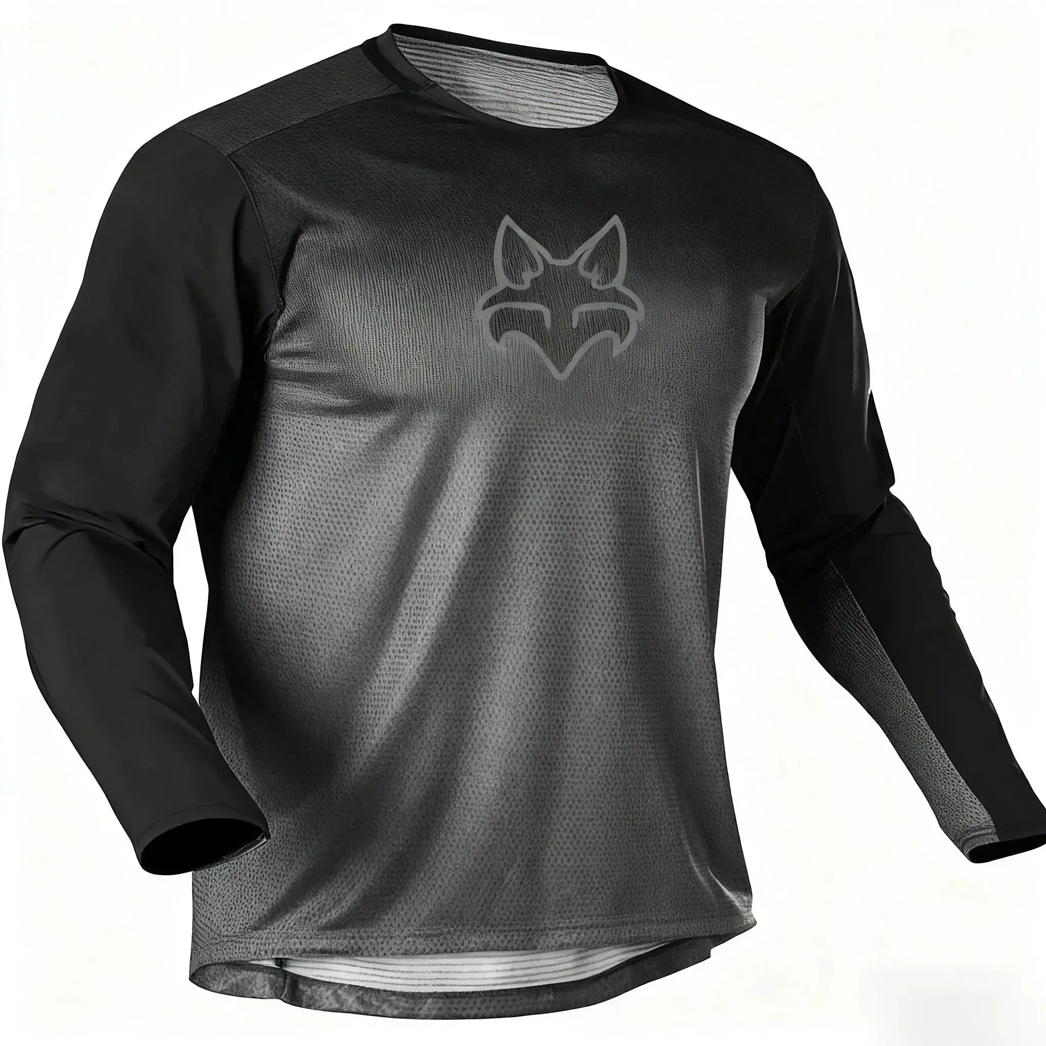 2025 قميص دراجة نارية للتخييم الجبلي مطبوع عليه ثعلب بدلة دراجة نارية عبر البلاد جبلية خارجية قابلة للتنفس بأكمام طويلة #2