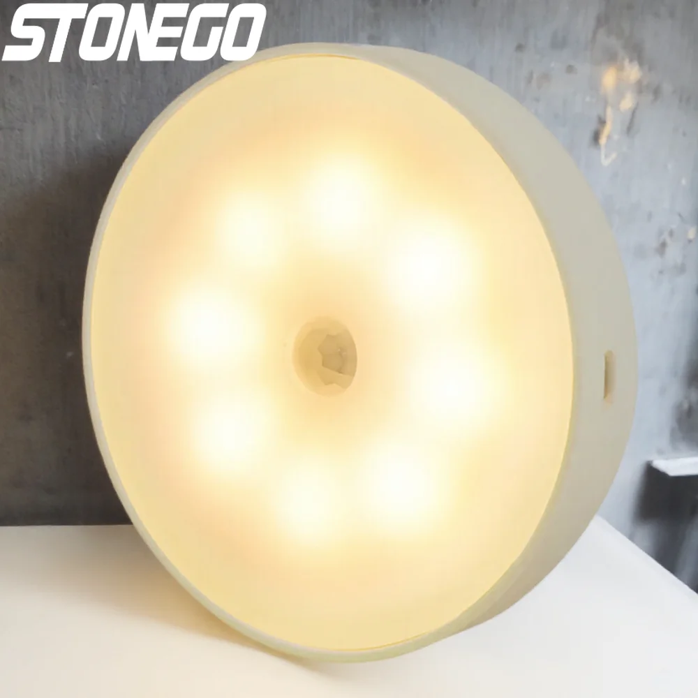 

Магнитный датчик движения, ночник, аккумулятор 700 мАч, 60 люмен, 0,6 Вт, съемный светодиодный настенный светильник для внутреннего освещения