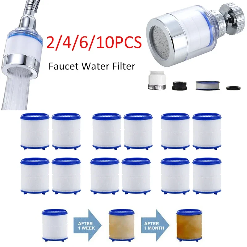 

2-10 шт. фильтрующие элементы для крана, барботерный фильтр для очистки воды для ванной комнаты, душа, полипропилен, хлопок, удаление хлора, тяжелый металл для кухни