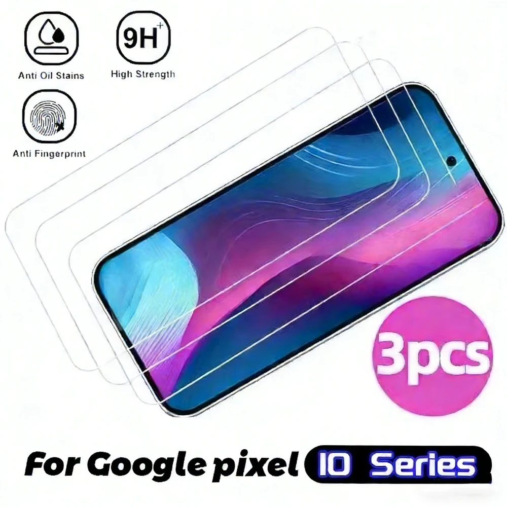 

3pcs Tempered Glass For Google Pixel 10 Pro XL 9 Pro XL 9 Pro 10 10 Pro 9A Protective Glass Screen Protector Fingerprint Unlock