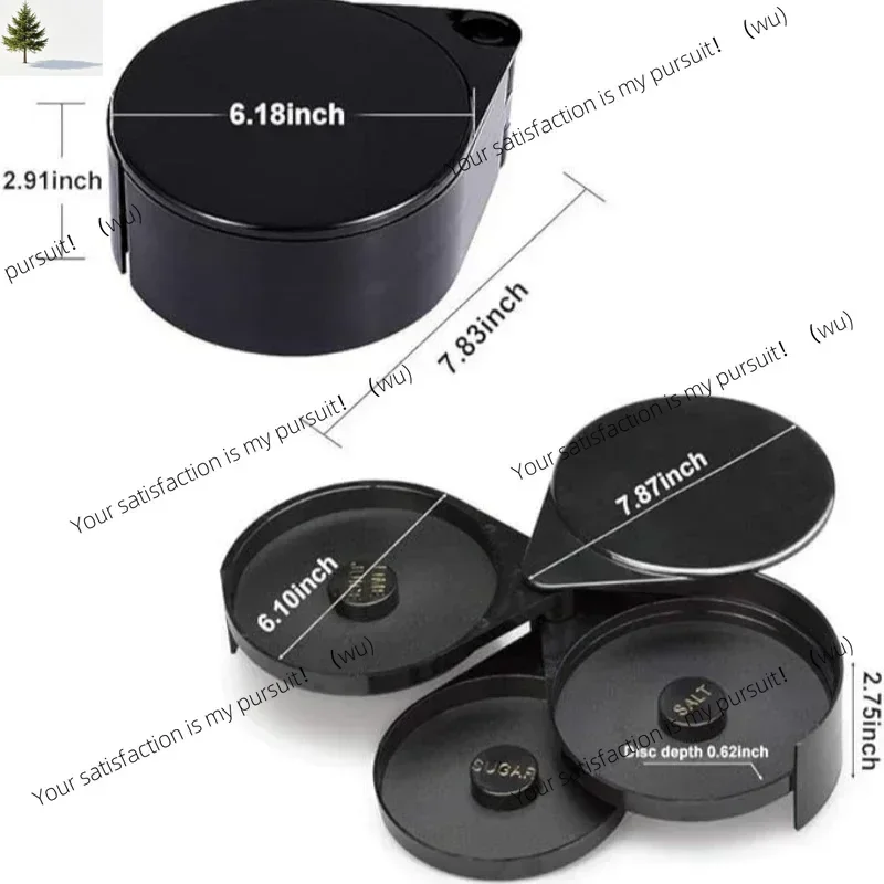 3 Tier Rotating Salt Rimmer Box Mixing Salt Sugar Rim Box Juice Cocktail Seasoning Rimmers Bartender Tool Bar Accessories