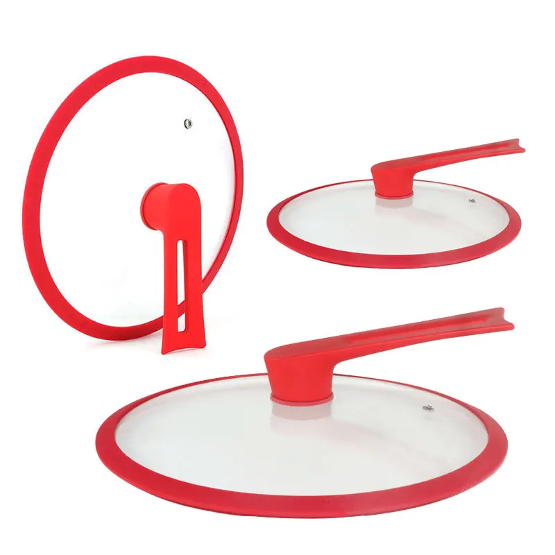

Free-Standing Tempered Glass Pan Lid Universal Pot Lid for Pan Skillet Heat Resistant Replacement Pan Cover Fit 24-32cm Cookware