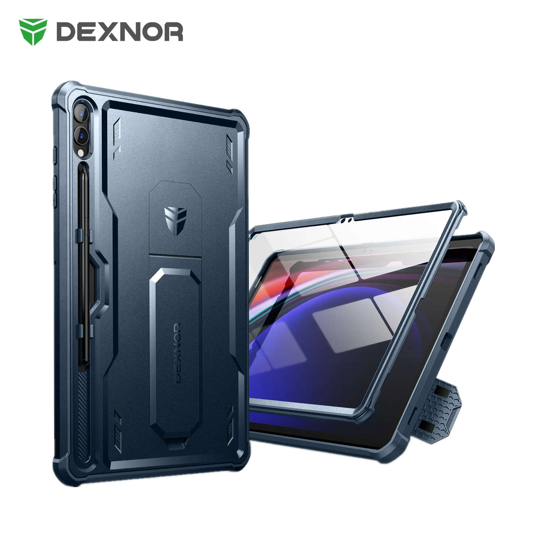 For Samsung Galaxy Tab S9 Plus Built in Screen Protector & Kickstand with Pen Holder Heavy Shockproof Full Body Protective Cover