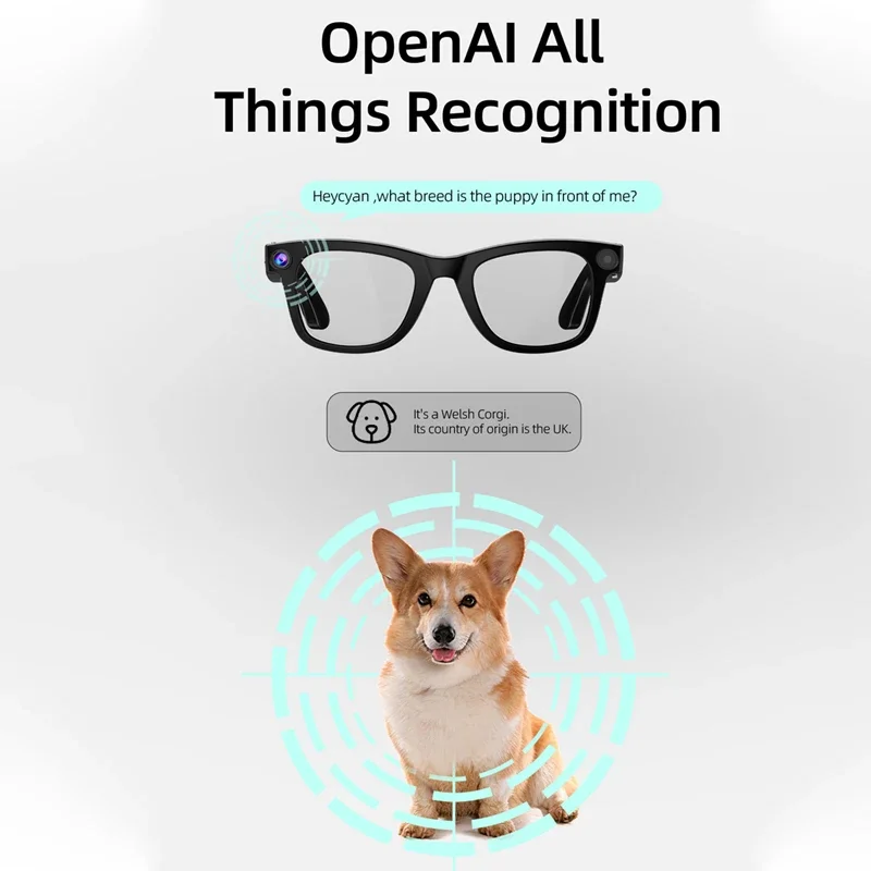 Xiaomi G300 Smart AI Glasses 800W بكسل AI كاميرا تصوير HD صور فيديو مكالمات صوتية ترجمة مقاوم للماء نظارات بلوتوث