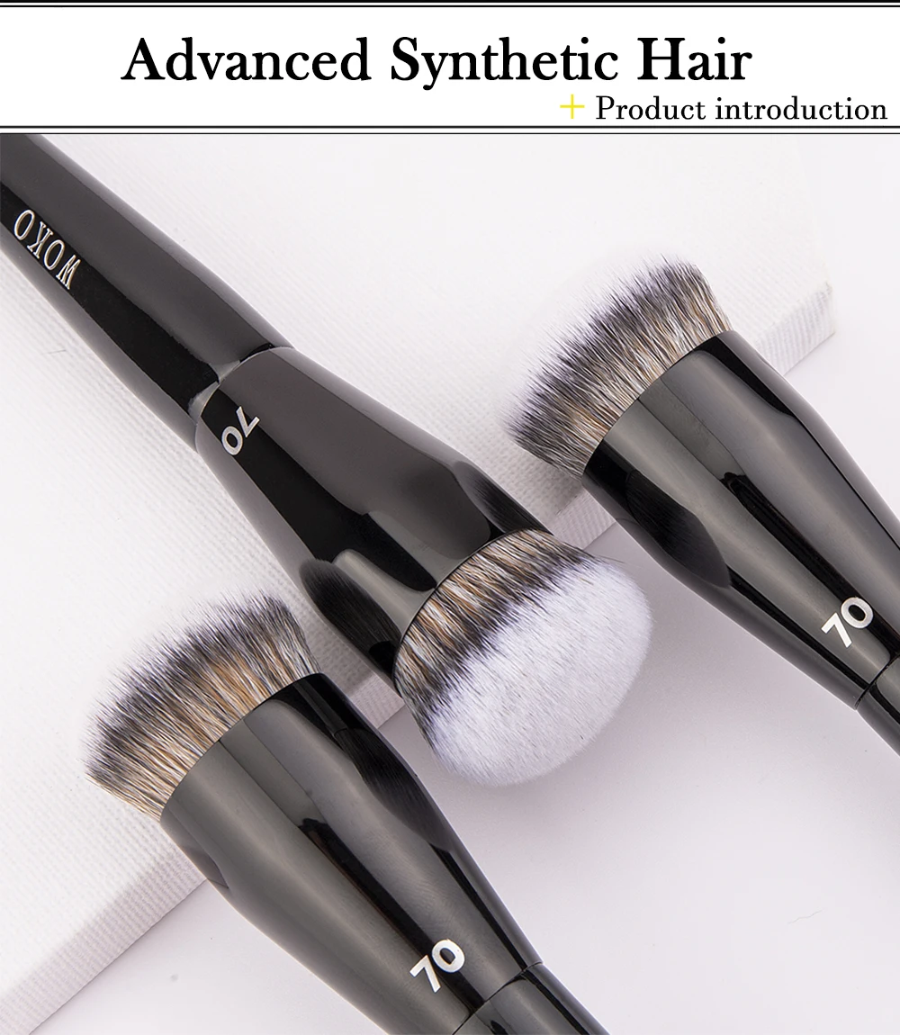 Flat Top Foundation Make-up-Pinsel, flach abgewinkelt, Kunsthaar, Gesichtskontur, Foundation, flüssige Creme, Bronzer, Polier-Make-up-Werkzeug – Detail 10