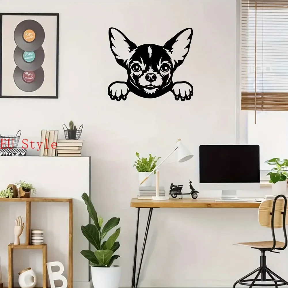 

Chihuahua Metal Wall Mounted Decoration Pet Dog Metal Sign Home Artwork Scene Decoration Home Kitchen Wall Background Decor Outd