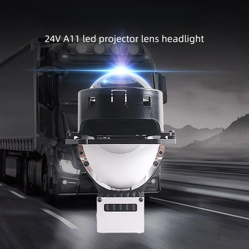 

A11 3 Inch Bi LED Projector Headlight with Halo 24V 112W 6000K High Low Beam Super Bright Truck Car LED Headlamp Retrofit