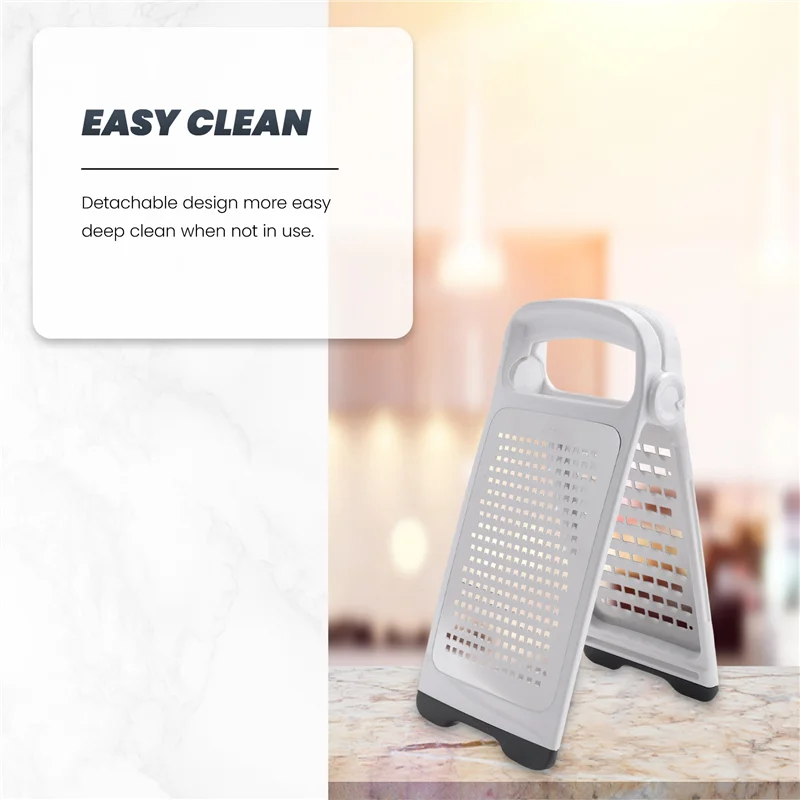 A21I-Foldable Cheese Graters, Detachable Handheld 2 Sided Ginger Shredder, Good Grip Cutting Board Tool, Kitchen Mini Planer