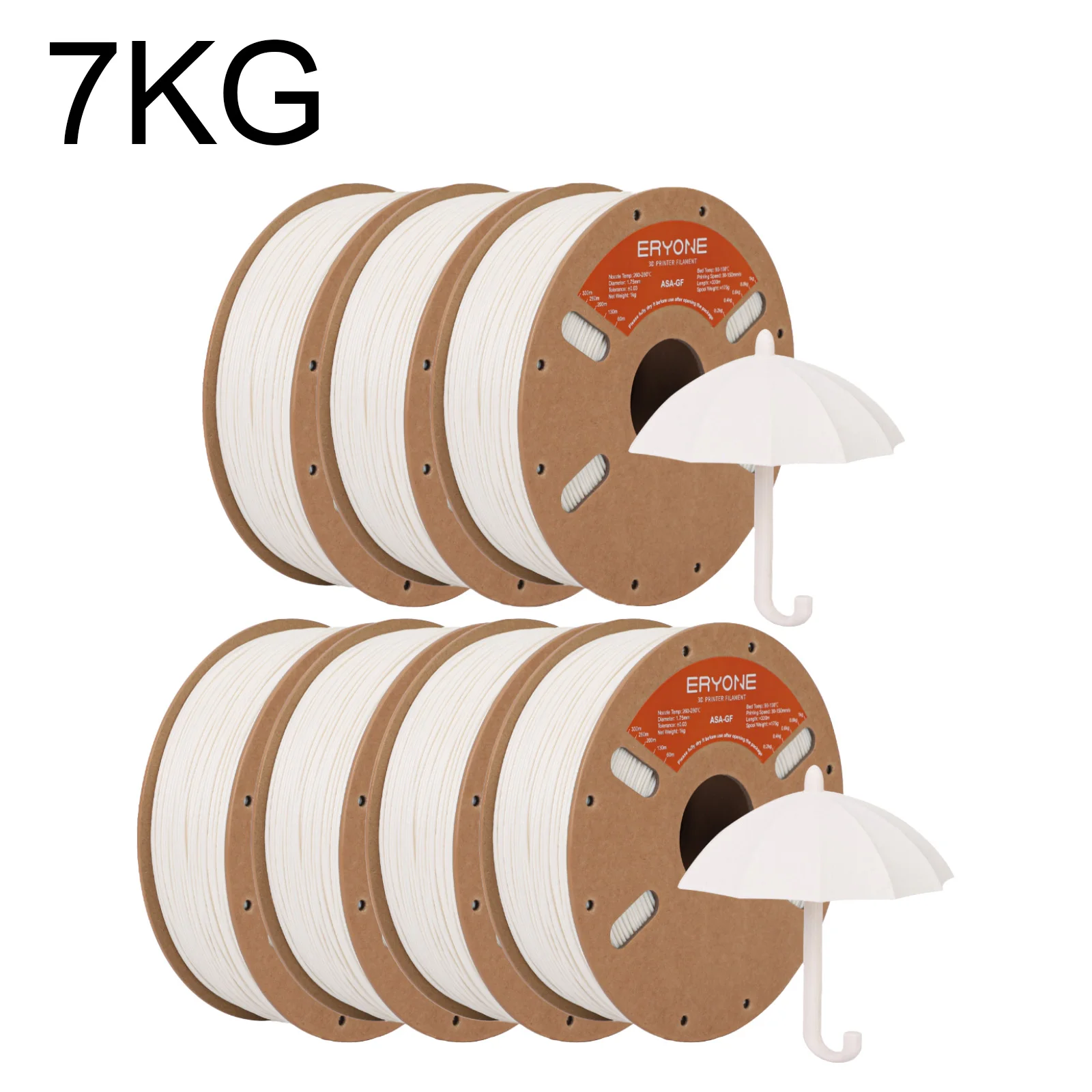 ERYONE Glasvezel ASA-filament, 3D-printen ASA GF-filament, 1,75 mm +/- 0,03 mm, 1 kg (2,2 lbs)/spoel