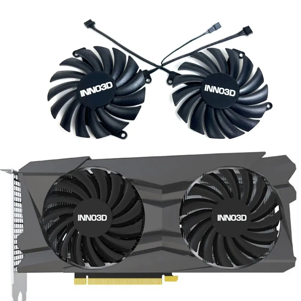 2 PÇS/SET CF-12910S 4PIN 0.35A RTX 3050、3060TI Twin x2 GPU VENTILADOR, Para INNO3D RTX 3050、3060Ti 、3070 Twin x2 Oc ventilador de resfriamento de placa de vídeo