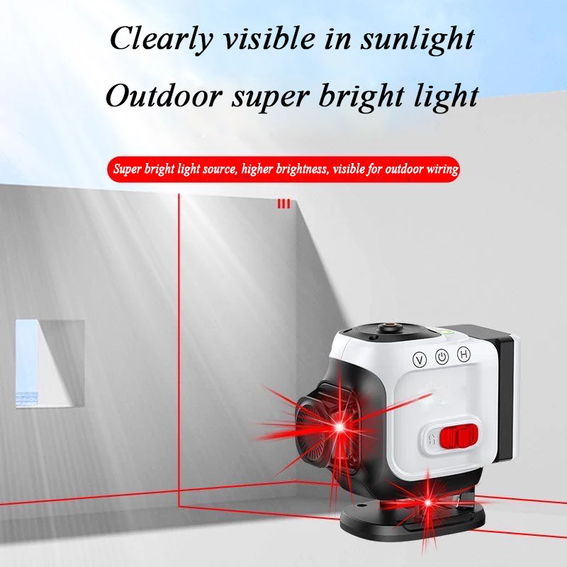 12 Lines High Precision Powerful Red Laser Level Self Leveling 360° Horizontal Vertical Super Red Laser Level Construction Tool