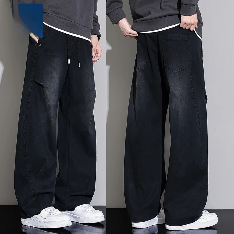 

Мужские повседневные брюки-джинсы American Sle Vintage Dstring Fce, свободного кроя, с подкладкой, прямые, осенне-зимняя новинка