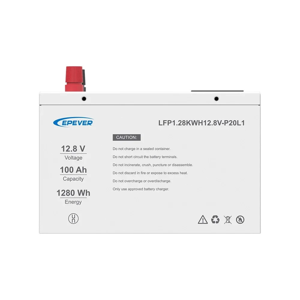 EPEVER LFP1.28KWH12.8V-P20L1 Lithium Battery Pack 12.8V 100AH 1.28kwh Storage Rechargeable Li Ion with LCD Display Built-in BMS