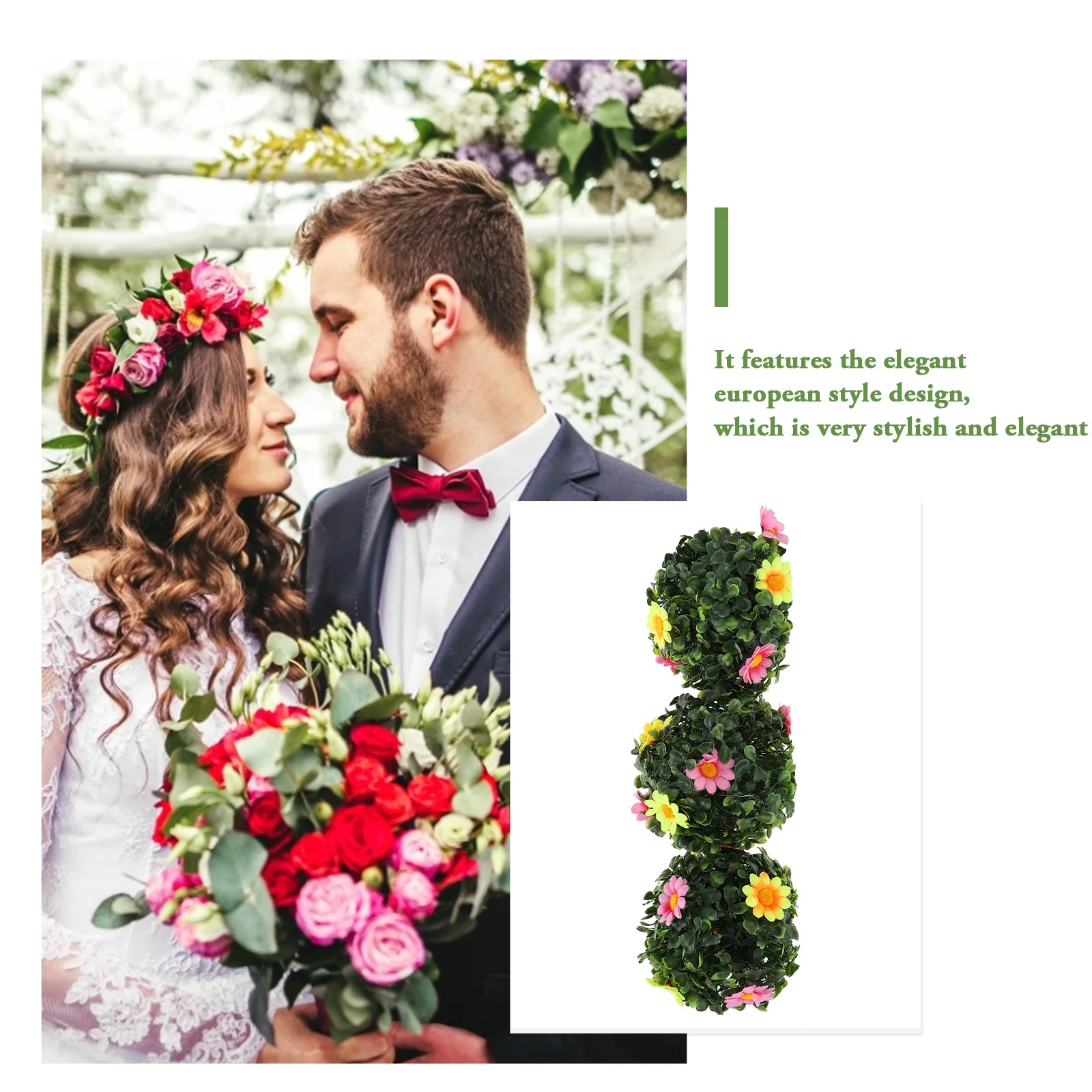 

3Pcs Simulated Grass Balls Artificial Plastic Plant Decor Wedding Party Decoration Natural Green Simulated Grass Balls