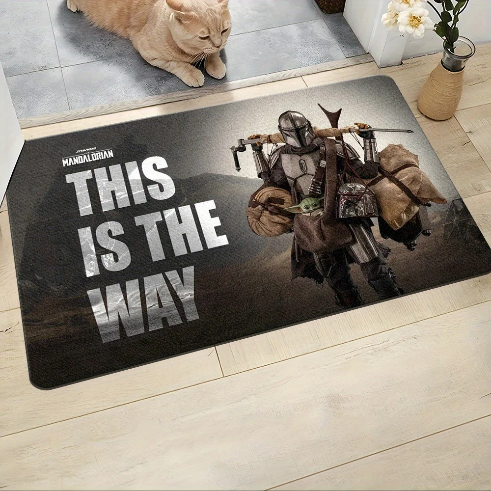 1pc Polyester Doormat The Mandalorian Welcome Doormat-Non-Slip Bathroom Floor Mats- Perfect for Home Entry, Bedroom and Bathro