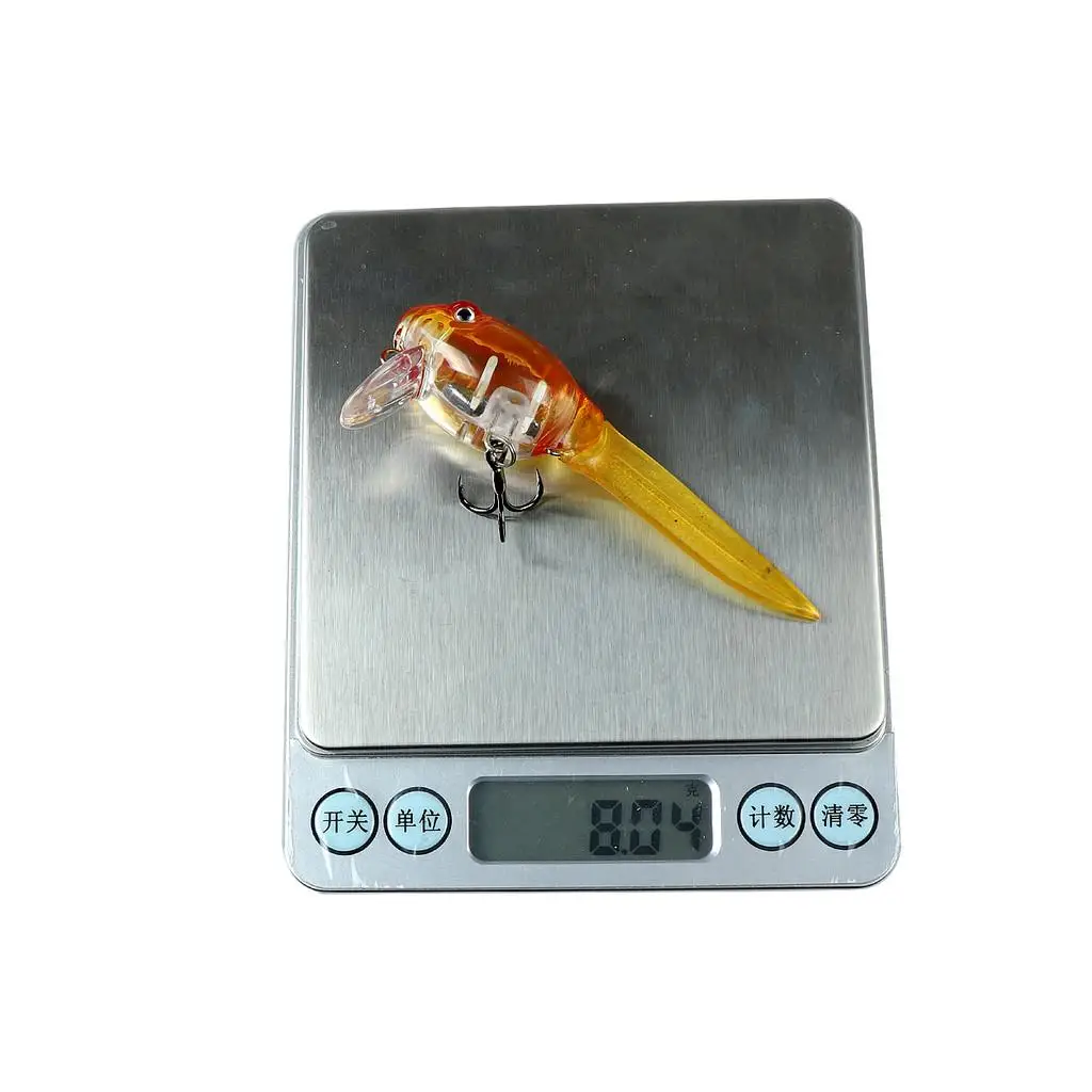 1pcs Tadpole Hard Bait Fishing Lure, 8 G/8.5 Cm, Detachable Soft-tail Crankbait with 8# Flattened Blood Groove Treble Hook, - view 4