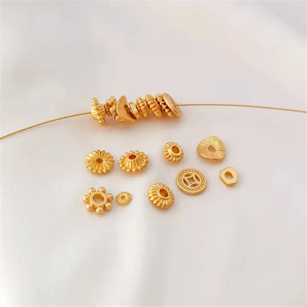 

Ancient-style Gold Accessories Matte Gold Butterfly Spacer Pieces Coins Twisted Irregular Pieces Beaded DIY Jewelry Accessories