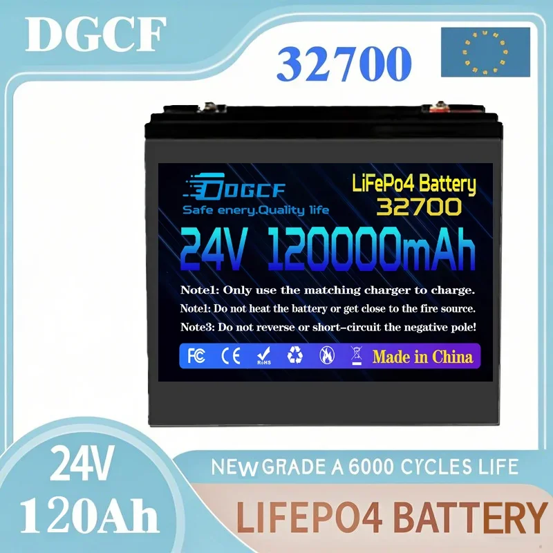 100Ah 32700 24V LiFePO4 Battery With Built in 100A BMS for RV Marine Solar Overland Off-Grid Rechargeable Lithium Iron Phosphate