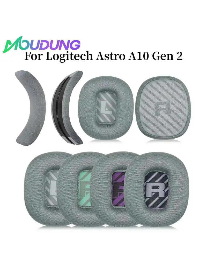MOUDUNG Nauszniki do zestawu słuchawkowego Logitech Astro A10 Gen 2 Wysokiej jakości materiałowe pianki zapamiętujące kształt Akcesoria do słuchawek — zdjęcie produktu 6