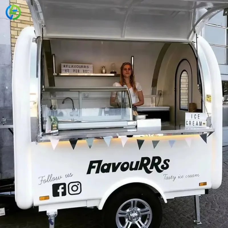 

Customized Fully Equipped New Commercial Air Stream Food Truck Street Catering Mobile Pizza Oven Hot Dogs Cart for Catering