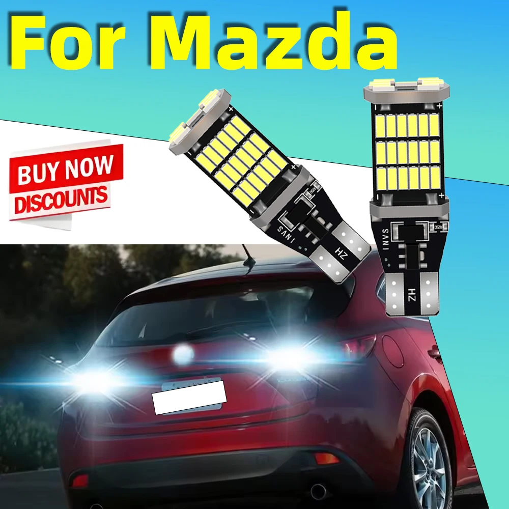 

2x For Mazda CX5 2 DE DL 3 5 CX3 MX5 6 GG LED Canbus Reverse Light Bulbs W16W T15 921 912 On Cars White 6000k 12v Back Up Lamp