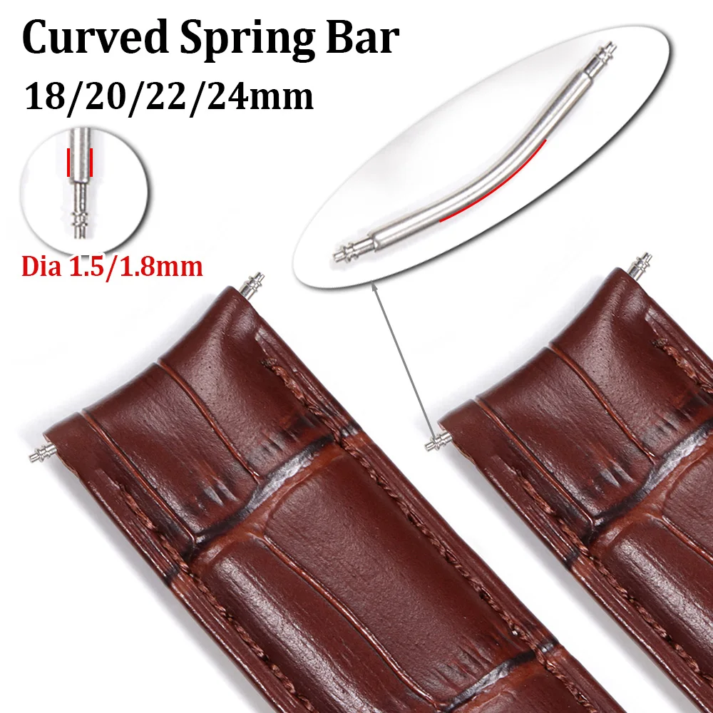 

10PCS Curved Spring Bar Dia 1.5mm 1.8mm Watch Strap Link Connecting Pins for 18/20/22/24mm Curved Watch Band Parts Accessories