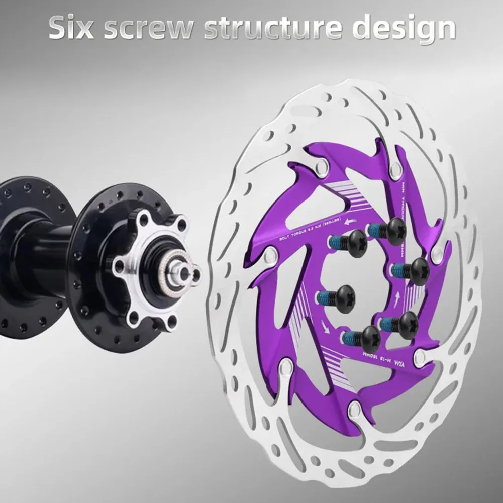 

160mm Bicycle Brake Rotor with 6 Bolts Bike Disc Brake Rotor Heat Dissipation Road Bicycle Center Lock Disc Cycling Discs Parts