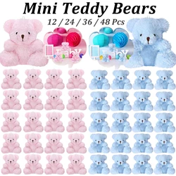 12-48PCs Mini Plush Bears Bulk for Baby Shower Gender Reveal Tiny Soft Bears Mini Teddy Bears Birthday Party Favors