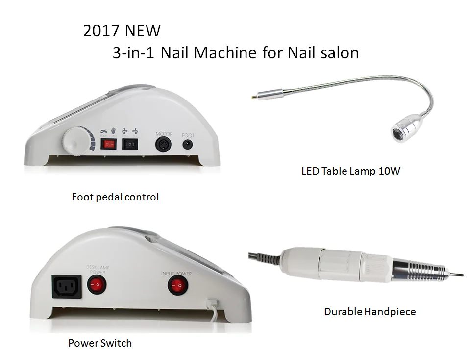 nails salon professional products LED gel lamp 3 in 1 nail dust drill machine for acrylic nails