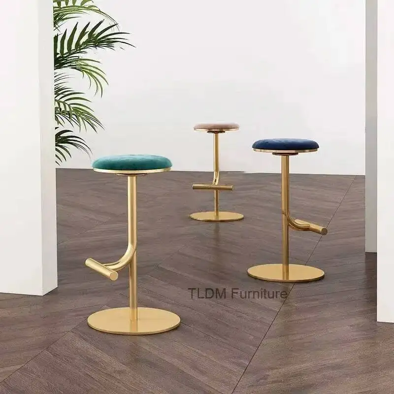 

Железный дизайнерский барный стул, современный простой барный стул, коммерческий металлический легкий стул для отдыха, роскошный стул, барная мебель для дома