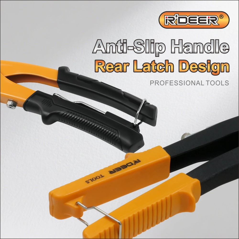 R'DEER Heavy Duty Blind Rivet Gun Hand Riveter Rivet Pliers Assortment Automotive Furniture Repairs Pop Rivets Guns Nuts Tools