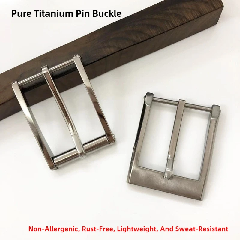 3 سنتيمتر التيتانيوم النقي دبوس مشبك حزام رئيس مشبك للرجال-التيتانيوم معدن مقاومة للصدأ دائم موضة ضوء الراحة مشبك حزام #2