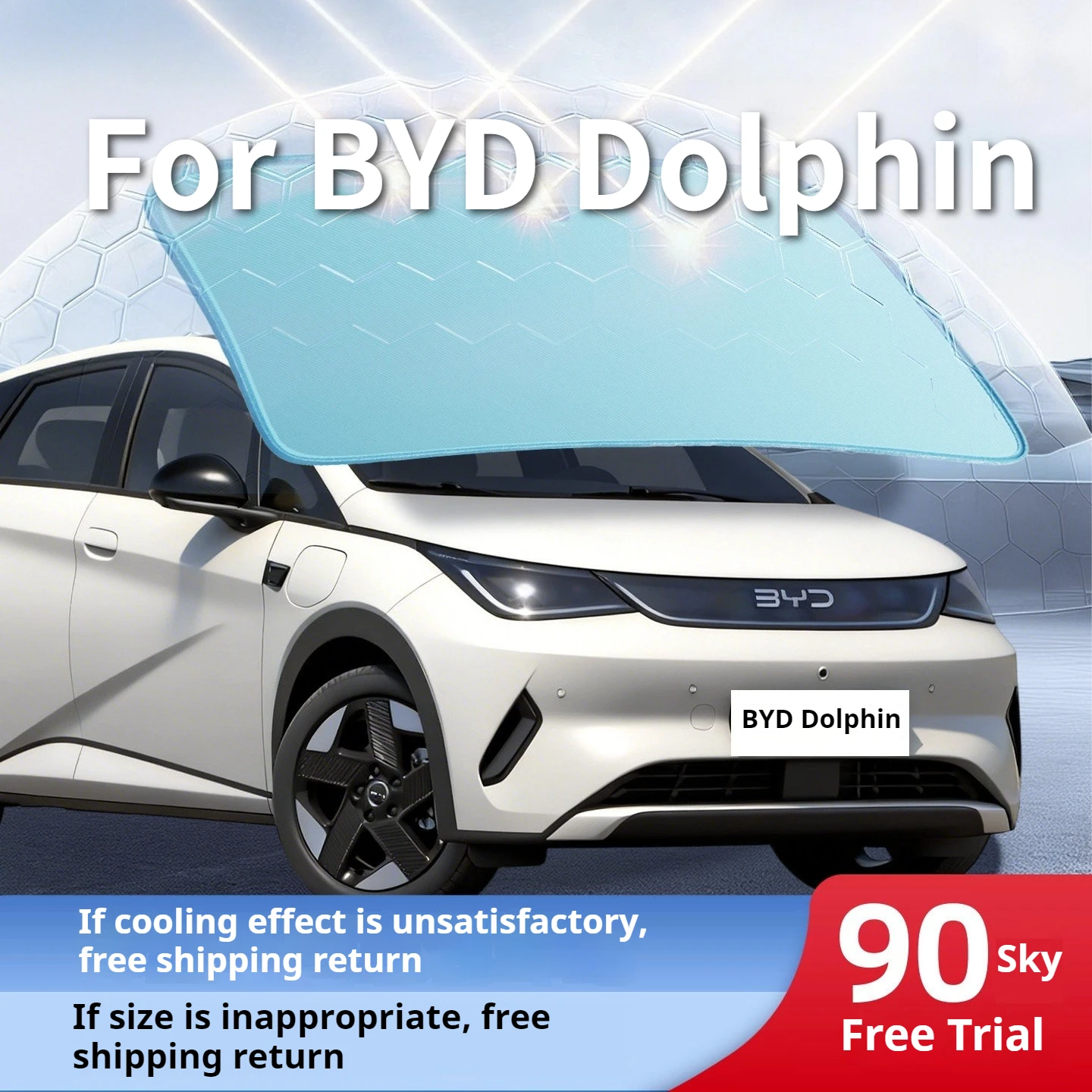 For BYD Dolphin 2021 23 24 25 Car Smart Driving Version Front Windshield Sunshade Umbrella Sun Protection Heat Insulation Cover