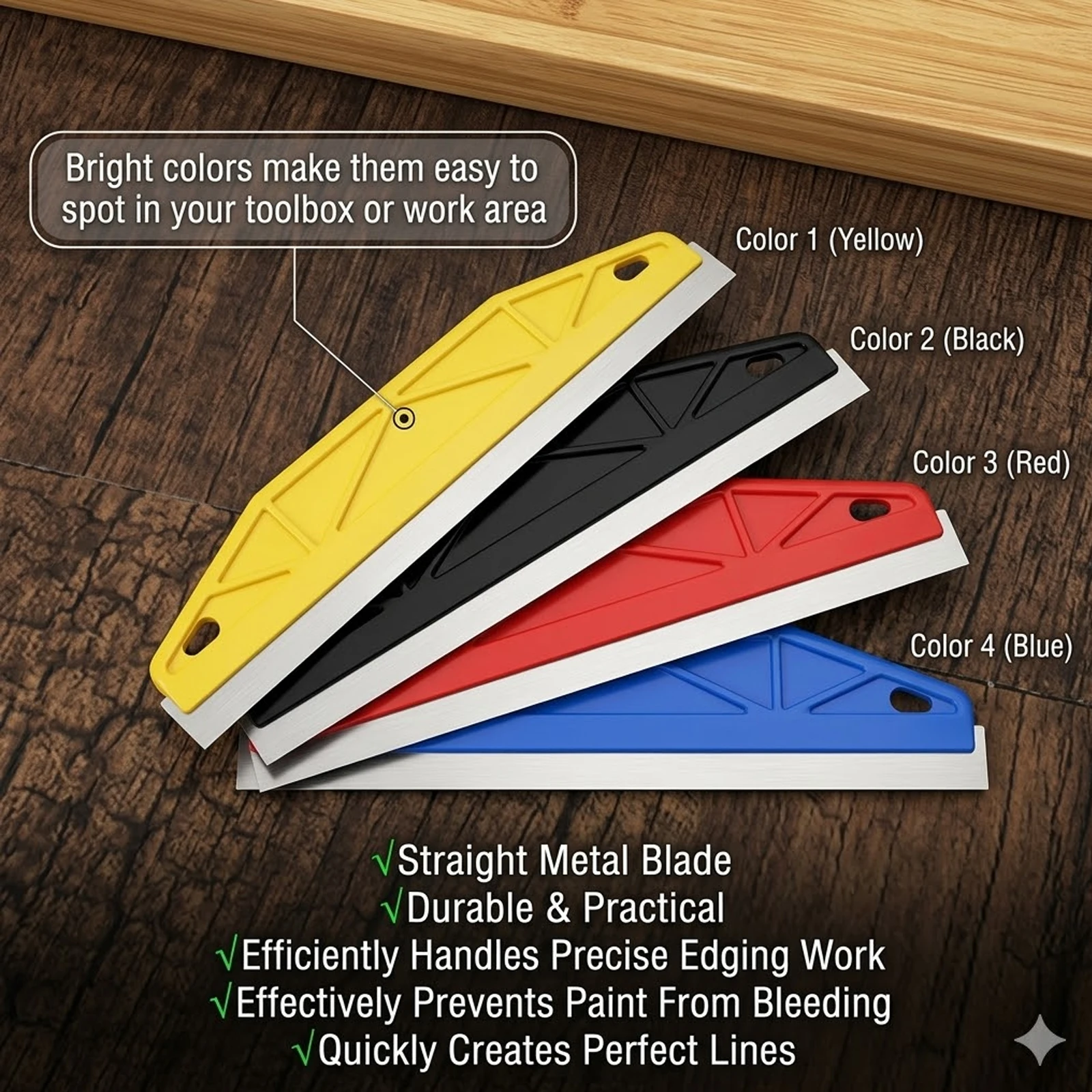 Heavy-Duty Plastic Paint Edge Guard |Stainless Steel and Plastic Paint Protector with Non-Slip Handle and Precision Cutting Edge image 5